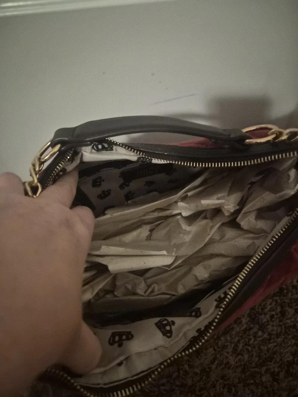 NWOT Juicy Couture Burgundy Crescent Hobo Bag